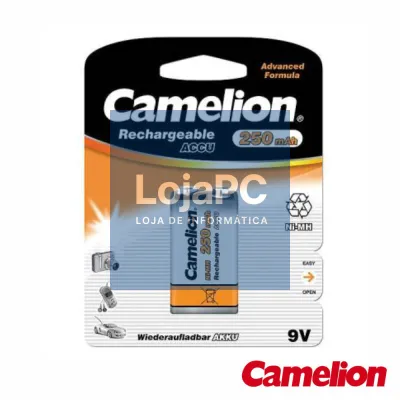 Pilha Recarregável Ni-Mh 6HR61/HR6F22 9V 250mA CAMELION