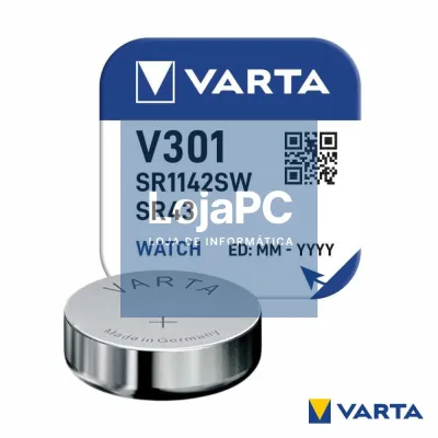 Pilha Óxido Prata Botão V301/SR1142SW/SR43 1.55V VARTA