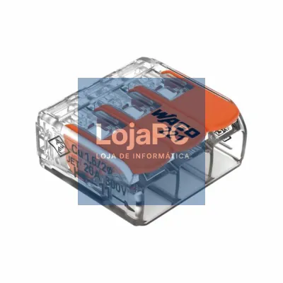 Ligador Rápido c/ Patilha 3 Condutores 0,2-4 mm² 50x WAGO