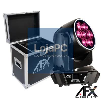 Moving Head 7x60W RGBW DMX Mic Wash Zoom C/ Mala AFXLIGHT