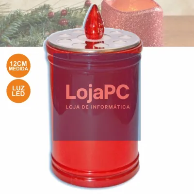 VELA DE PLÁSTICO C/ LED VERMELHO 12CM