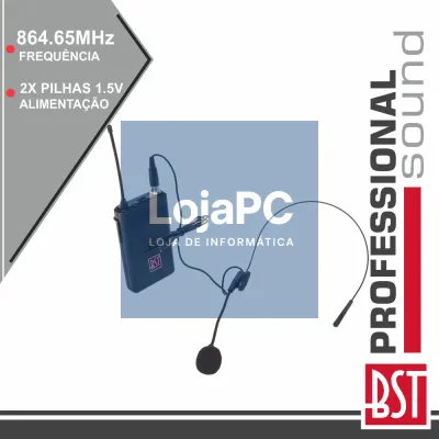 MICROFONE HEADSET UHF S/ FIOS 864.65MHZ BST