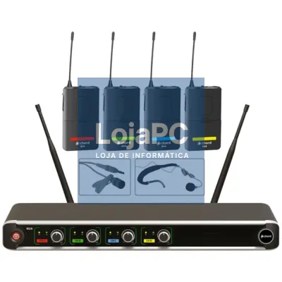 Central Microfone S/ Fios 4 Canais UHF