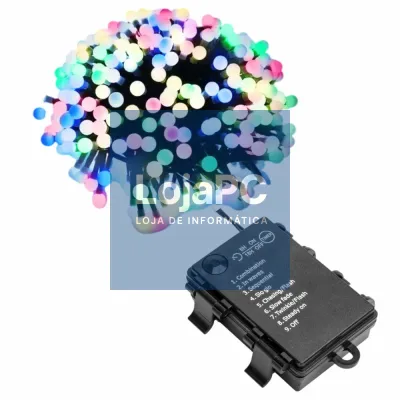 Luzes de Natal 100 LED RGBY 3xAA 10m IP44