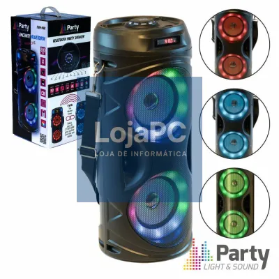 Coluna Bluetooth Portátil 80W BT/USB/FM/MicroSD TWS PARTY