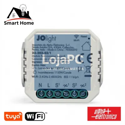 Módulo Automação Interruptor WiFi 2 Canais Tuya ALPHA