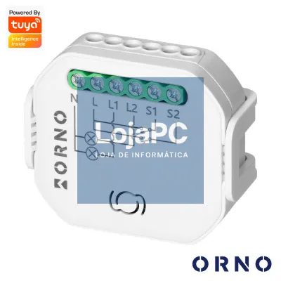 Módulo Relé 2 Canais 2300W 10A WiFi+BT Tuya ORNO