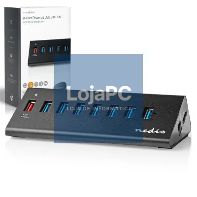 Hub USB 8 Portas USB 3.0 QuickCharge NEDIS