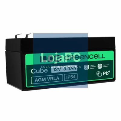 Bateria Chumbo Gel AGM 12V 3.4A GREEN CELL