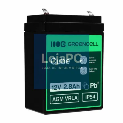 Bateria Chumbo Gel AGM 12V 2.8A GREEN CELL