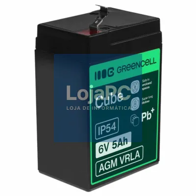 Bateria Chumbo Gel AGM 6V 5A GREEN CELL