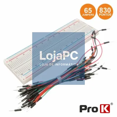 PLACA DE ENSAIO MULTIFUNÇÕES C/ 830 PONTOS 65 JUMPERS PROK