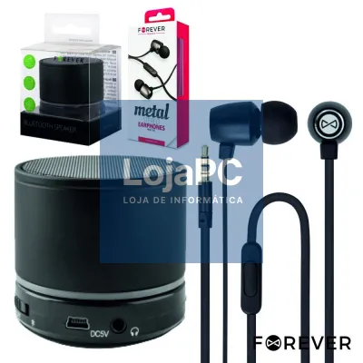 COLUNA BLUETOOTH 3W USB/SDFM/BAT + AUSCULTADORES STEREO