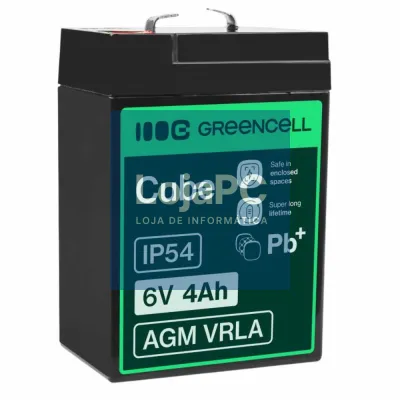 Bateria Chumbo Gel AGM 6V 4A GREEN CELL