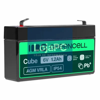 Bateria Chumbo Gel AGM 6V 1.2A GREEN CELL