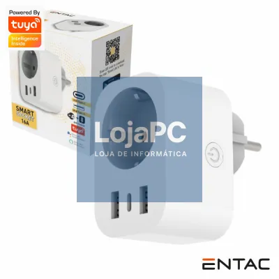 Ficha Elétrica 1x Schuko 2x USB-A 1x USB-C Inteligente WiFi