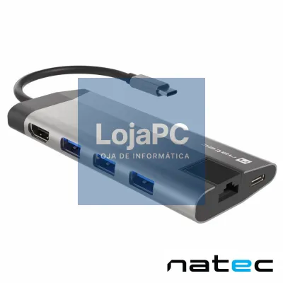 Hub USB-C P/ USB-C+HDMI+3USB+RJ45+SD/MicroSD LANBERG