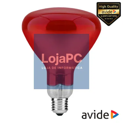 Lâmpada E27 100W Infravermelhos Vermelho AVIDE