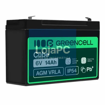 Bateria Chumbo Gel AGM 6V 14A GREEN CELL