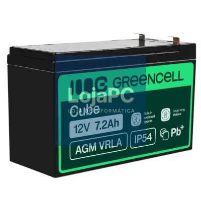 Bateria Chumbo Gel AGM 12V 7.2A GREEN CELL