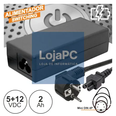 ALIMENTADOR SWITCHING 5V+12V 2A P/ DISCOS