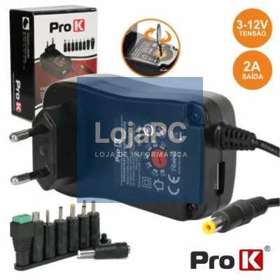 ALIMENTADOR COMPACTO COMUTADO 3-12V 2A 24W PROK