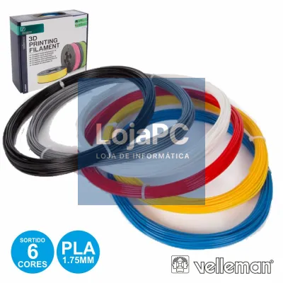 CONJUNTO DE FILAMENTOS P/ IMPRESSÃO 3D 1.75MM 6 CORES