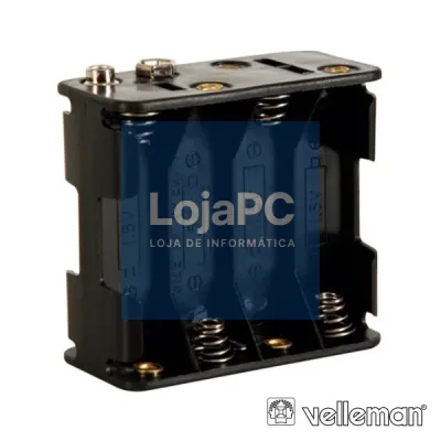 SUPORTE P/ 8 PILHAS AA C/ TERMINAIS CLIP VELLEMAN