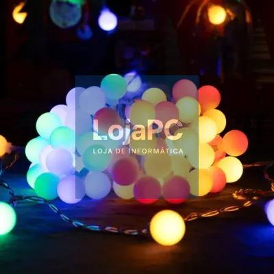 Luzes de Natal Bolha 100 LED RGBY 3xAA 10m IP44