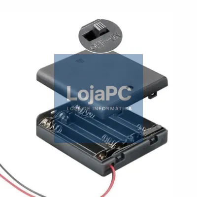 Suporte P/ 4 Pilhas AAA C/ Tampa E Interruptor