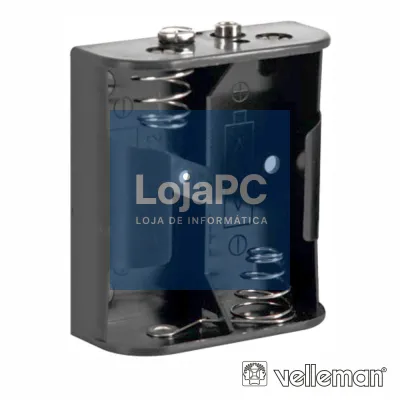 SUPORTE P/ 2 PILHAS C-CELL C/ TERMINAIS SNAP VELLEMAN