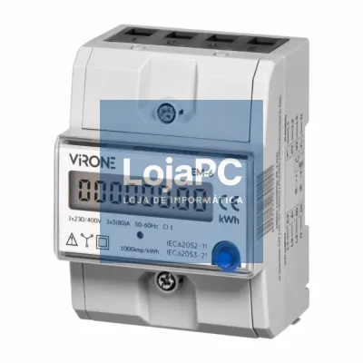 Contador Energia Digital Trifásico 230V/80A 2 Módulos DIN