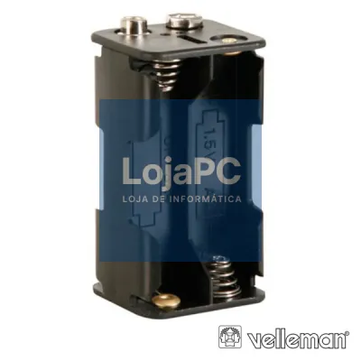 SUPORTE P/ 4 PILHAS AA C/ TERMINAIS SNAP VELLEMAN