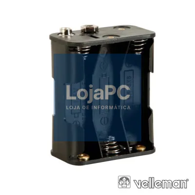 SUPORTE P/ 6 PILHAS AA C/ TERMINAIS CLIP VELLEMAN
