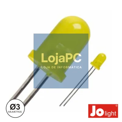 LED 3MM ALTO BRILHO AMARELO DIFUSO JOLIGHT