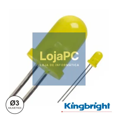 LED 3MM ALTO BRILHO AMARELO DIFUSO KINGBRIGHT