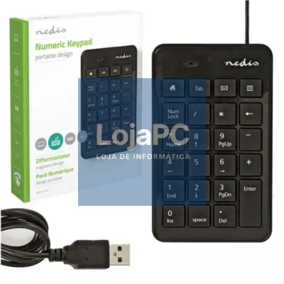 TECLADO NUMÉRICO USB PORTÁTIL 23 TECLAS C/ CABO 1.5M