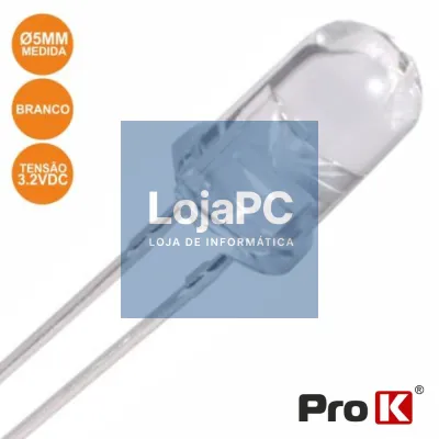 LED 5MM ALTO BRILHO BRANCO PROK