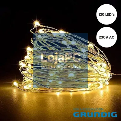 CONJUNTO DE LUZES C/ 120 LEDS 230V BRANCO QUENTE GRUNDIG