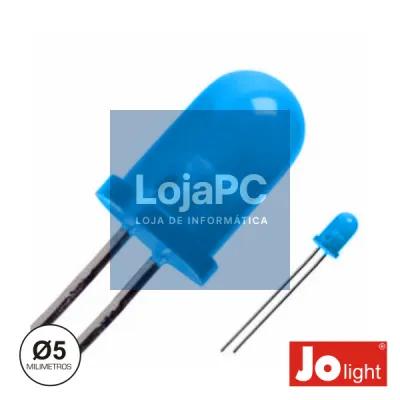 LED 5MM ALTO BRILHO AZUL DIFUSO JOLIGHT