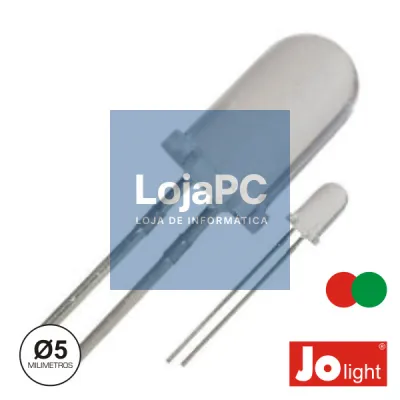 LED 5MM MULTICOR VERMELHO E VERDE DIFUSO JOLIGHT