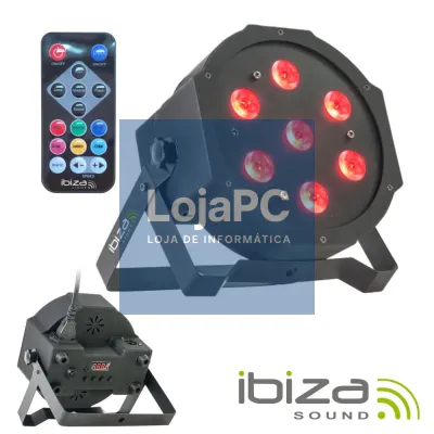Projetor Luz C/ 7 LEDS RGBW DMX Comando IBIZA