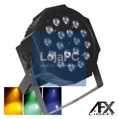 PROJECTOR LUZ C/ 18 LEDS 1W RGB DMX MIC FLAT AFXLIGHT