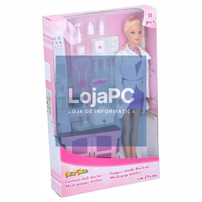 Boneca Fashion Doll Doctor 29cm C/ 10 Acessórios