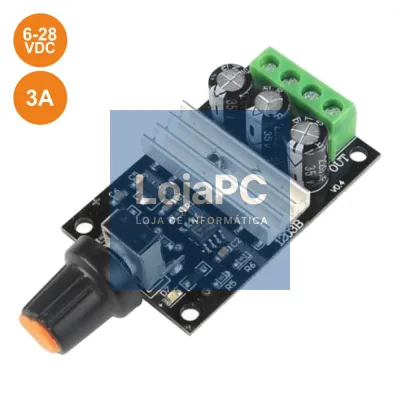 REGULADOR DC P/ MOTORES CONTÍNUOS PWM 6-28V 3A