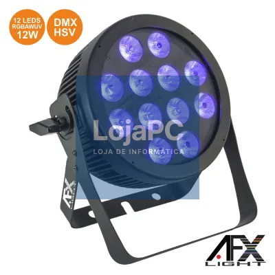 PROJETOR PAR C/ 12 LEDS RGBAW-UV 12W DMX+HSV AFXLIGHT