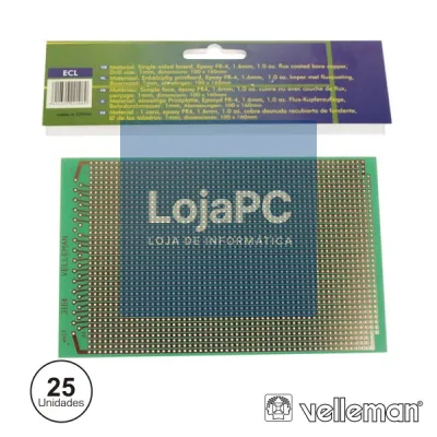 PLACA CIRCUITO IMPRESSO PERFURADA EM LINHAS 100X160MM (25X)