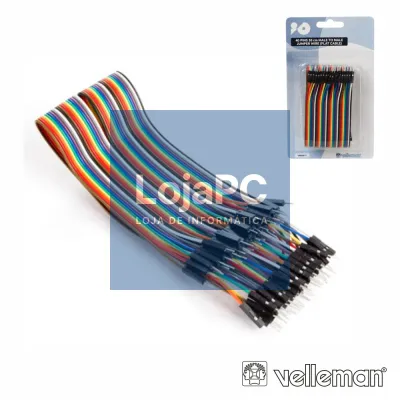 KIT SHUNTES MACHO MACHO EM CABO PLANO 40PINS 30CM VELLEMAN