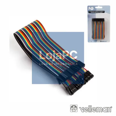 KIT SHUNTES FÊMEA FÊMEA EM CABO PLANO 40PINS 30CM VELLEMAN