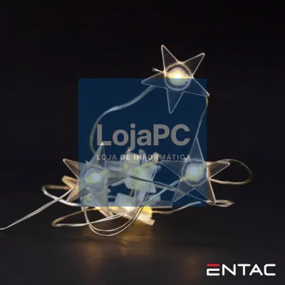 Grinalda 10 LEDs Estrela Arame 2xAA 1m ENTAC